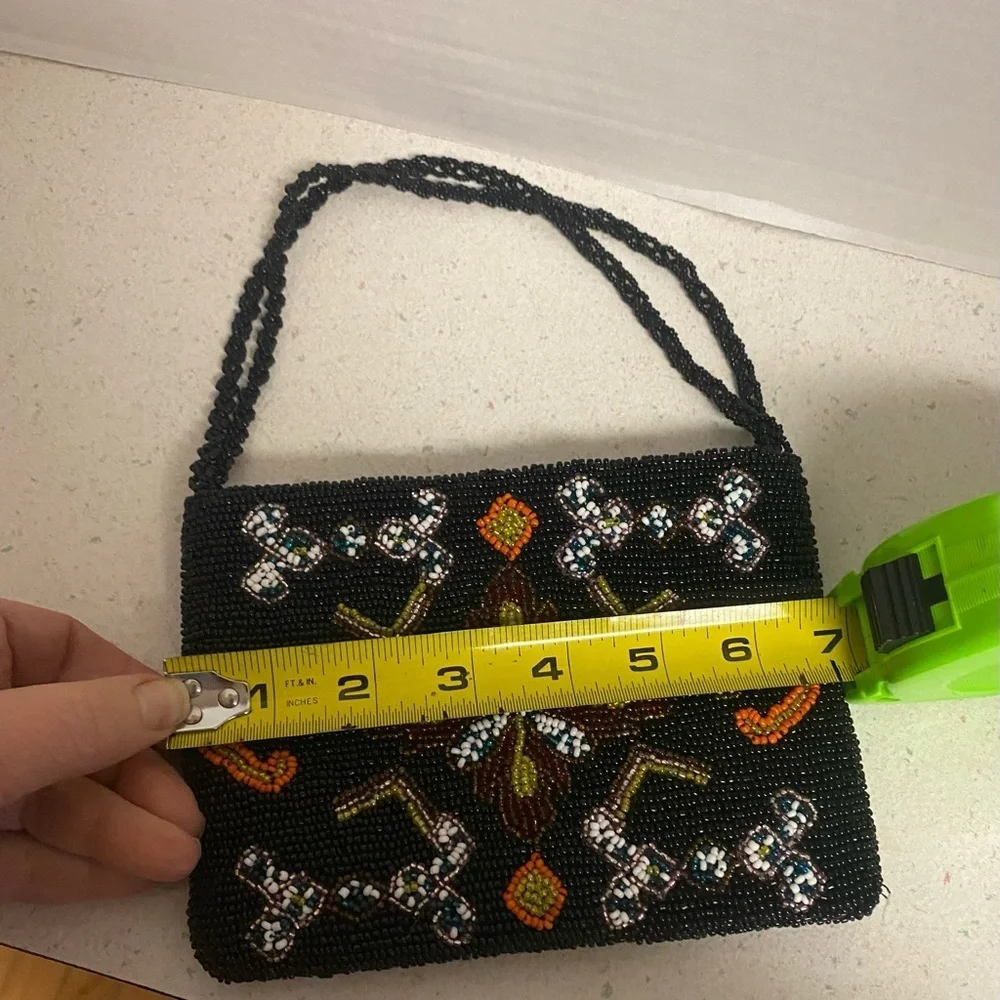 VTG Christina Black Beaded Southwestern Small Bag